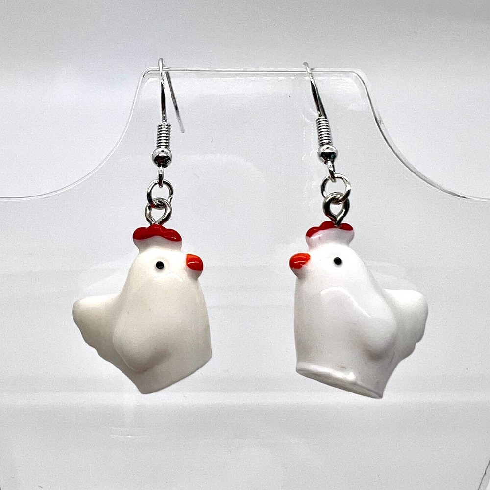 Chicken Earrings - Animal Earrings - 4H Farm Earrings - Field Trip Earrings